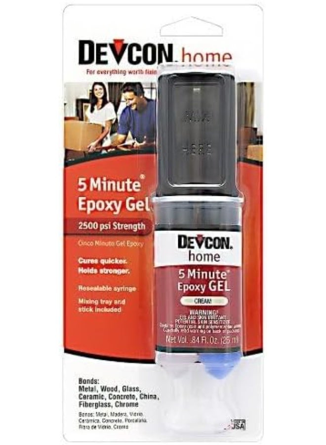 Devcon (21045-6PK) 5-Minute Epoxy Gel - 25 ml Dev-Tube, (Pack of 6) - Image 1