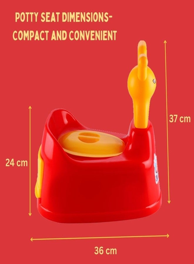 Zerya Potty Toilet Trainer Seat/Chair with Lid and High Back Support for Toddler Boys Girls (Age 7 Months to 3 Years) (Red) - Image 5