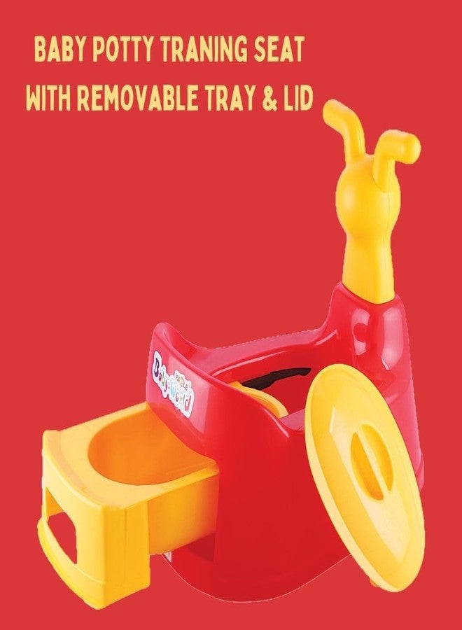 Zerya Potty Toilet Trainer Seat/Chair with Lid and High Back Support for Toddler Boys Girls (Age 7 Months to 3 Years) (Red) - Image 4
