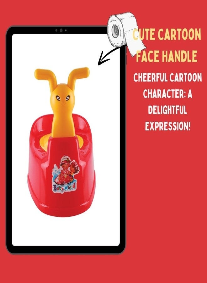 Zerya Potty Toilet Trainer Seat/Chair with Lid and High Back Support for Toddler Boys Girls (Age 7 Months to 3 Years) (Red) - Image 3
