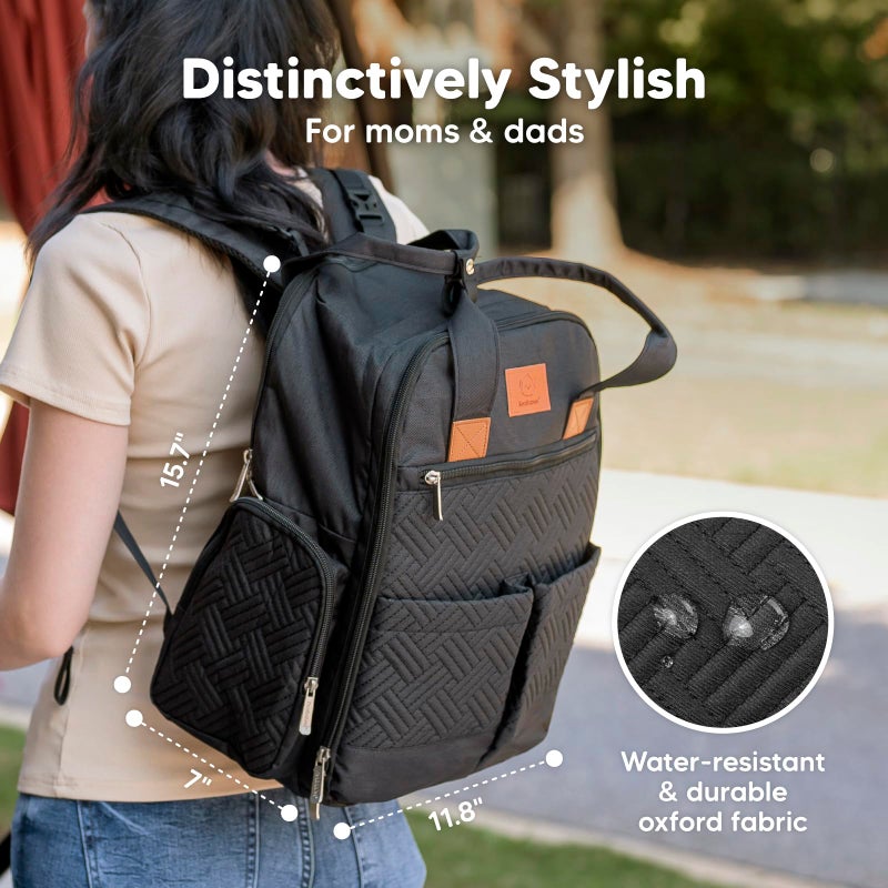 KeaBabies Diaper Bag Backpack for Girls, Boys - Mom and Dad Baby Bag with Diaper Changing Pad for Newborns, Toddlers, 2 Kids (Charcoal) - Image 3