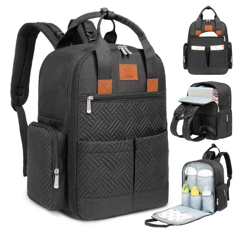 KeaBabies Diaper Bag Backpack for Girls, Boys - Mom and Dad Baby Bag with Diaper Changing Pad for Newborns, Toddlers, 2 Kids (Charcoal) - Image 1