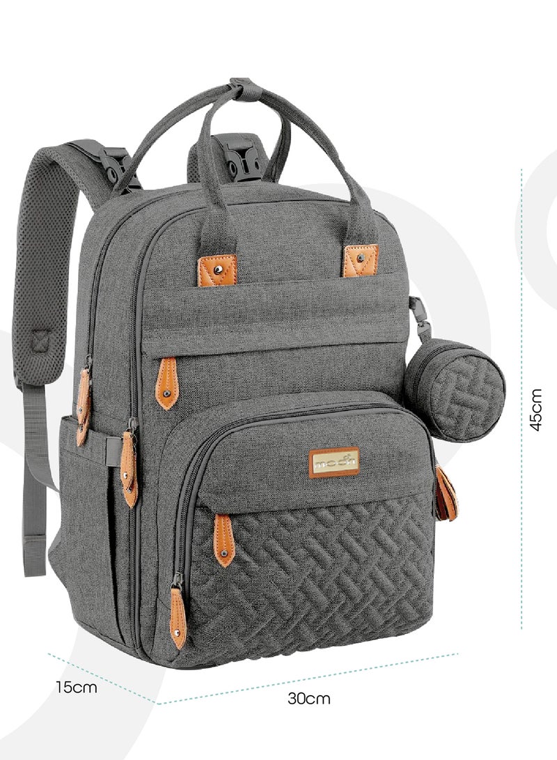 Moon Karyme Diaper Bag Pack With Pacifier Case- Dark Grey - Image 4