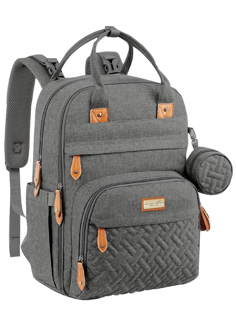 Moon Karyme Diaper Bag Pack With Pacifier Case- Dark Grey - Image 1
