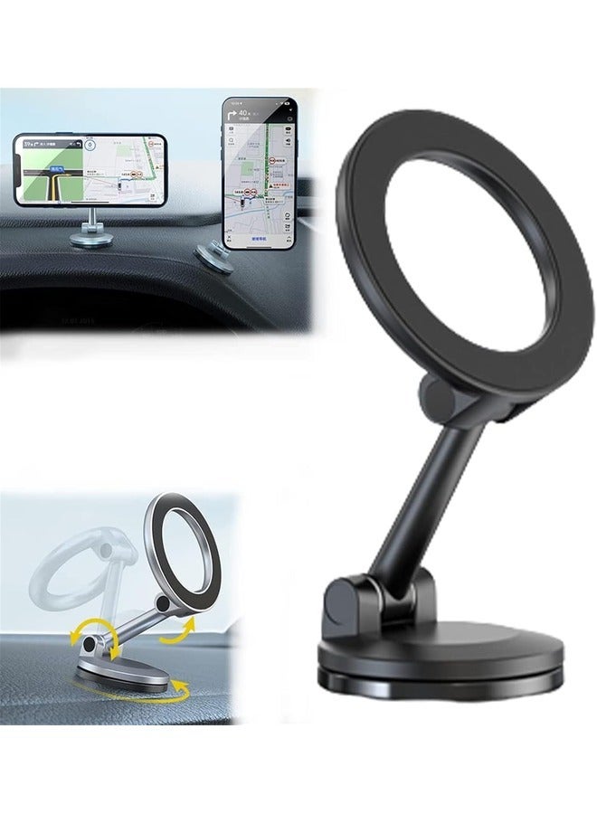 Car Holder Fold Magnetic Holder 1080° Angle Rotation Magnetic Phone Holder, Magnetic Phone Holder for Car Black - Image 1