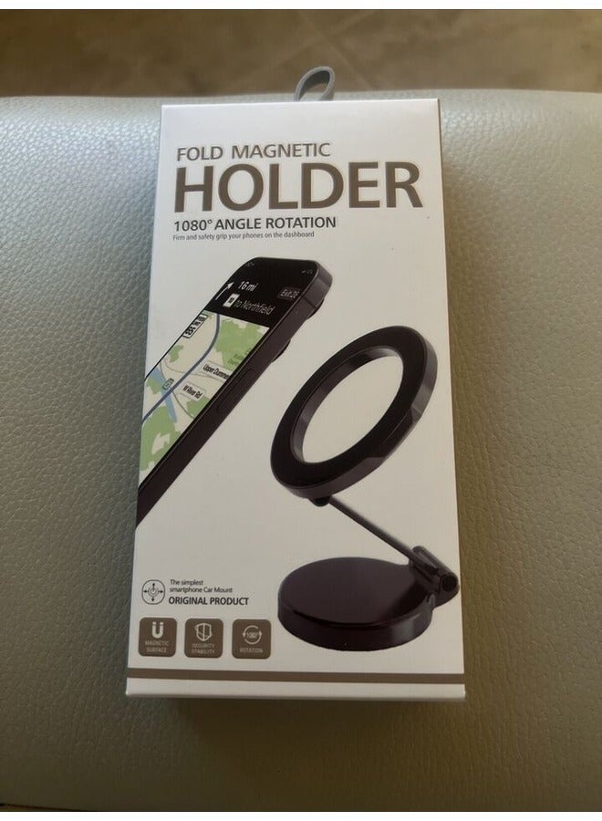 Car Holder Fold Magnetic Holder 1080° Angle Rotation Magnetic Phone Holder, Magnetic Phone Holder for Car Black - Image 2