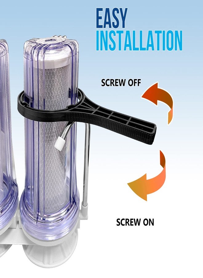 Ronaqua One Stage Countertop Drinking Water Filtration System Removes Chlorine, Transparent Housing and Yearly Supply (2 Extra) Block Activated Carbon Cartridges 5 Micron, Meets NSF Standards & Regulations - Image 5