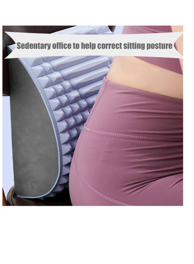 SYOSI مثStretchر الظهر وStretchر الرقبة، جهاز لتخفيف آلام أسفل الظهر، لوح عمود فقري قابل للتعديل على عدة مستويات، مناسب لقرص منزلق، عرق النسا، الجنف (أزرق) - Image 5