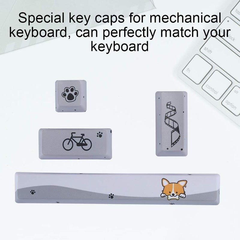 Little Gray Dog Pattern Mechanical Keyboard Keycaps Kit, PTB Keycap Set with Space ESC Enter Numpad Enter for Customizing Gaming or Office Mechanical Keyboard - Image 5