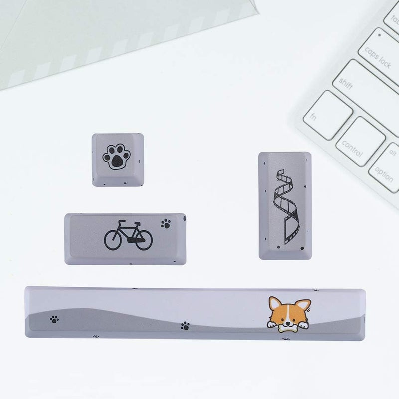 Little Gray Dog Pattern Mechanical Keyboard Keycaps Kit, PTB Keycap Set with Space ESC Enter Numpad Enter for Customizing Gaming or Office Mechanical Keyboard - Image 2
