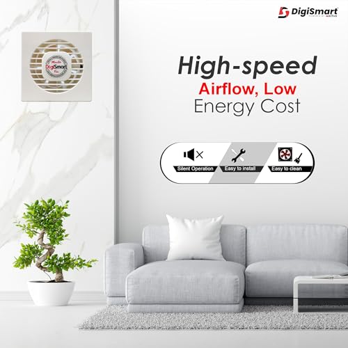 DIGISMART High Speed 150 MM Powerful Exhaust Fan, 1600 RPM High Air Delivery, Air Suction for Kitchen & Bathroom, Less Noise, Pure Copper Axial Fan, Clean Air, 22W Motors, 1 Year Warranty (Ivory) - Image 3