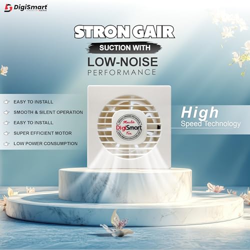 DIGISMART High Speed 150 MM Powerful Exhaust Fan, 1600 RPM High Air Delivery, Air Suction for Kitchen & Bathroom, Less Noise, Pure Copper Axial Fan, Clean Air, 22W Motors, 1 Year Warranty (Ivory) - Image 5