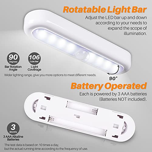 STAR-SPANGLED 3 Pack 7” Motion Sensor Lights Indoor Battery Operated, Stick on LED Light for Closet, Stairs, Under Cabinet, Cool White - Image 5