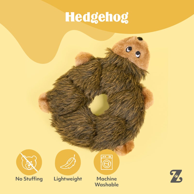 ZippyPaws Loopy - No Stuffing Dog Toys to Keep Them Busy, for Small, Medium, & Large Dogs, Squeaky Pet Toy for Boredom, Unstuffed Chew Toy, Soft Plush Puppy Products, Hedgehog - 10" - Image 4