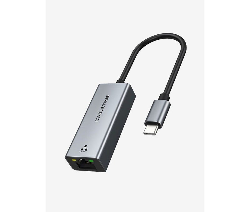 CABLETIME USB C TO RJ45 ETHERNET ADAPTER 1GBPS THUNDERBOLT 4/3 COMPATIBLE TO RJ45 NETWORK COMPATABLE WITH MACBOOK PRO/AIR, IPHONE 16 PRO/MAX, IPAD, XPS - Image 1
