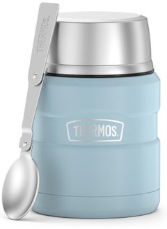 THERMOS THERMOS Stainless King Vacuum-Insulated Food Jar with Spoon, 16 Ounce, Matte Powder Blue  - Image 2