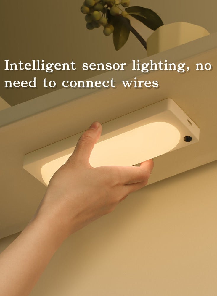 حِرَاس مصباح مستشعر LED ذكي، مصباح LED بمستشعر لاسلكي قابل لإعادة الشحن، مصباح خزانة خزانة المكتب، ضوء مستشعر لدرج ممر الحمام  - Image 2