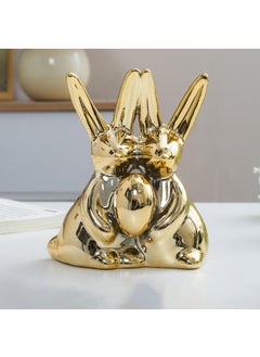 Y&D Ceramic Rabbit Wine Cabinet Decoration Light Luxury High-end Entrance Living Room TV Cabinet Ornaments Home Art Decoration-Golden Egg 