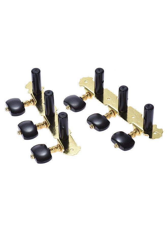 Generic - 2 Pcs (L&R) Classical Guitar Tuning Peg Gold And Black Plated Acoustic Guitar Machine Heads 1 : 14 Tuning Keys Knobs String Tuners (Aos-020Hv3P) - Image 1