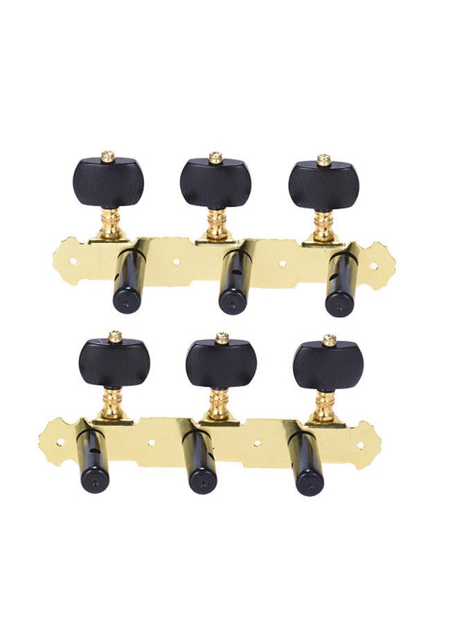 Generic - 2 Pcs (L&R) Classical Guitar Tuning Peg Gold And Black Plated Acoustic Guitar Machine Heads 1 : 14 Tuning Keys Knobs String Tuners (Aos-020Hv3P) - Image 1