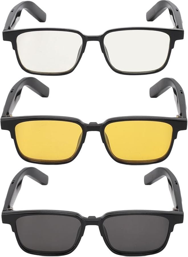 Smart Glasses with Polarized Night Lens Open Ear Speaker Dual Microphones Voice Control BT 5 3 Unisex - Image 1