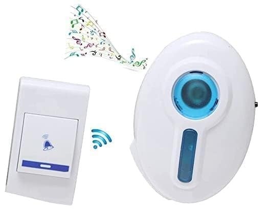 STOCKZONE Wireless Doorbell Kit Over 100 Feet Range 32 Rings Door Bell Chime LED Flash Cordless Wireless Calling Remote Cantrol Door Bell Ideal for HomeShopOffice Multicolor - Image 4