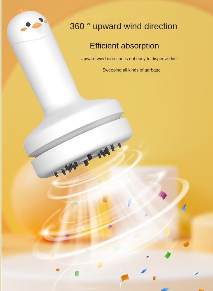 Desktop Cartoon vacuum cleaner mini portable handheld USB rechargeable suction rubber shavings, Dust, Hairs, Suitable for School ,Home, Office,Computer, Keyboard, Car,Piano - Image 2
