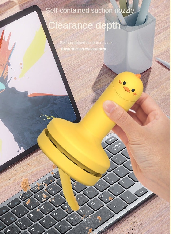 Desktop Cartoon vacuum cleaner mini portable handheld USB rechargeable suction rubber shavings, Dust, Hairs, Suitable for School ,Home, Office,Computer, Keyboard, Car,Piano - Image 4