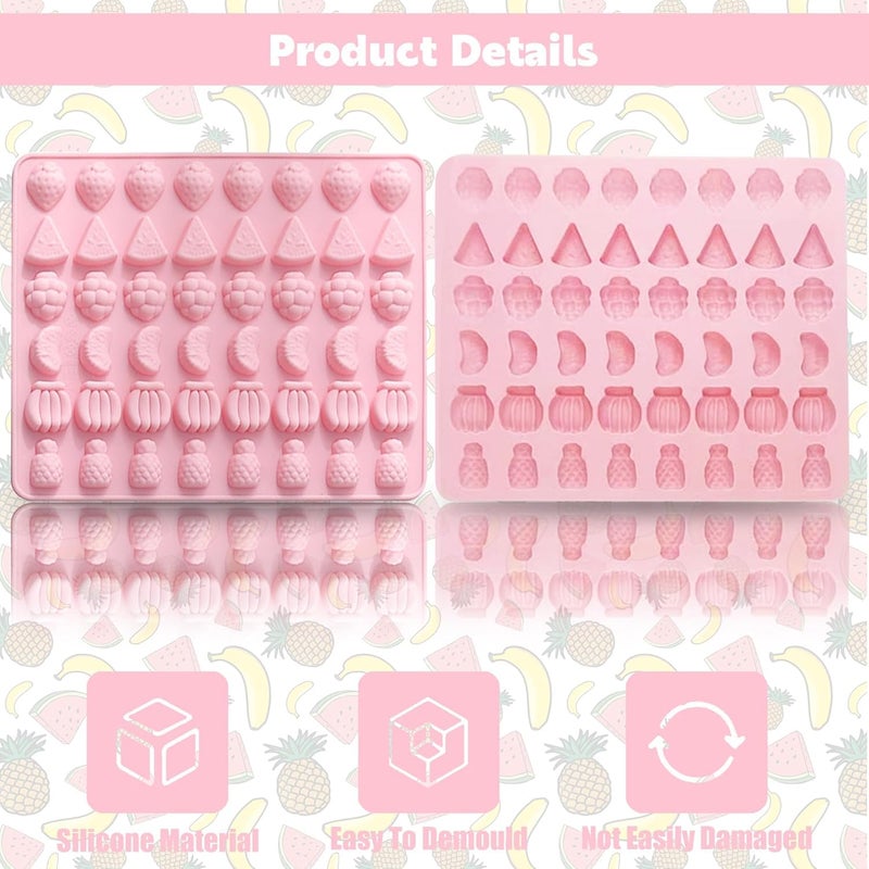 Skytail 48 Slot Fruit Silicone Mould Mini Strawberry Pineapple Grapes Banana Orange Shape Fruit Gummy Molds Baking Chocolate Candy Cake Decoration Cupcake Topper Gummy Jelly Clay Wax Melts Mold - Image 3