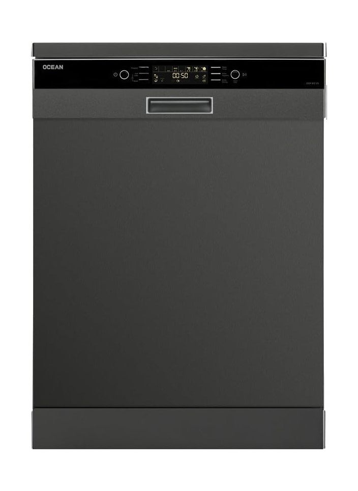 Ocean Ocean Dishwasher 60cm, Capacity 15 Persons, 8 Programs, Country of Origin Turkey, Dark Stainless Steel ODP815VXBN  - Image 1