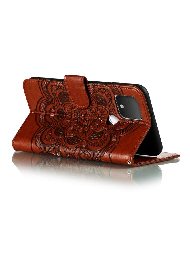 Zaboon Case For Google Pixel 5 Mandala Embossing Pattern Horizontal Flip PU Leather Case with Holder & Card Slots & Walle & Lanyard - Image 5