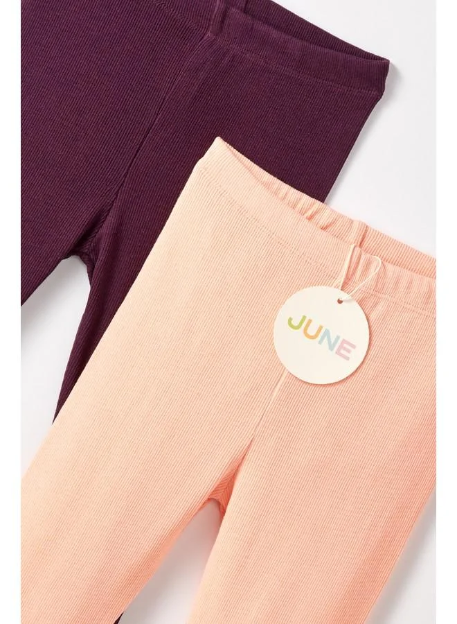 JUNE June Girl 2-Pack Camisole Tight Damson - Salmon