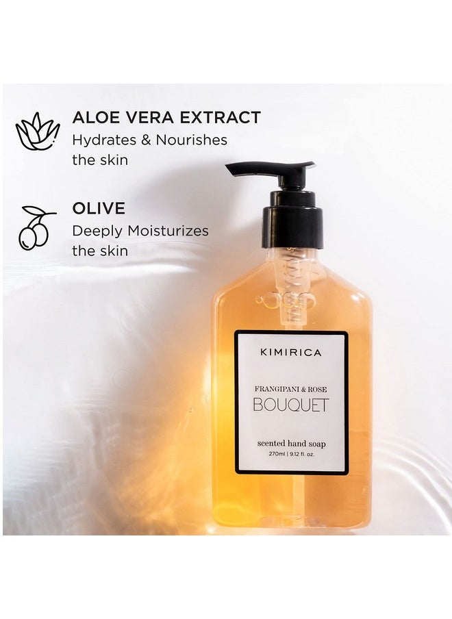 KIMIRICA - Bouquet Luxury Hand Wash | Frangipani And Rose | Skincare Moisturizing | Antibacterial Formula | 100% Vegan & Paraben Free | 270 Ml - Image 1