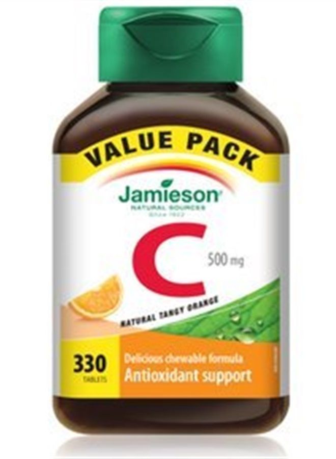 Jamieson Vitamin C Chewable 500 mg - Tangy Orange, 330 chewables 