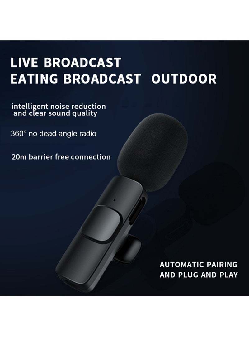 Mini Lavalier Microphone Clip-on Omnidirectional Mic Transmitter Receiver D11087-1—JA Black - Image 4