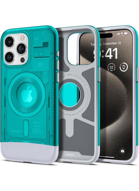 غطاء حماية كلاسيكي C1 MagFit لهاتف iPhone 15 Pro Max مزود بتقنية MagSafe وتقنية الحماية القصوى - أزرق بوندي