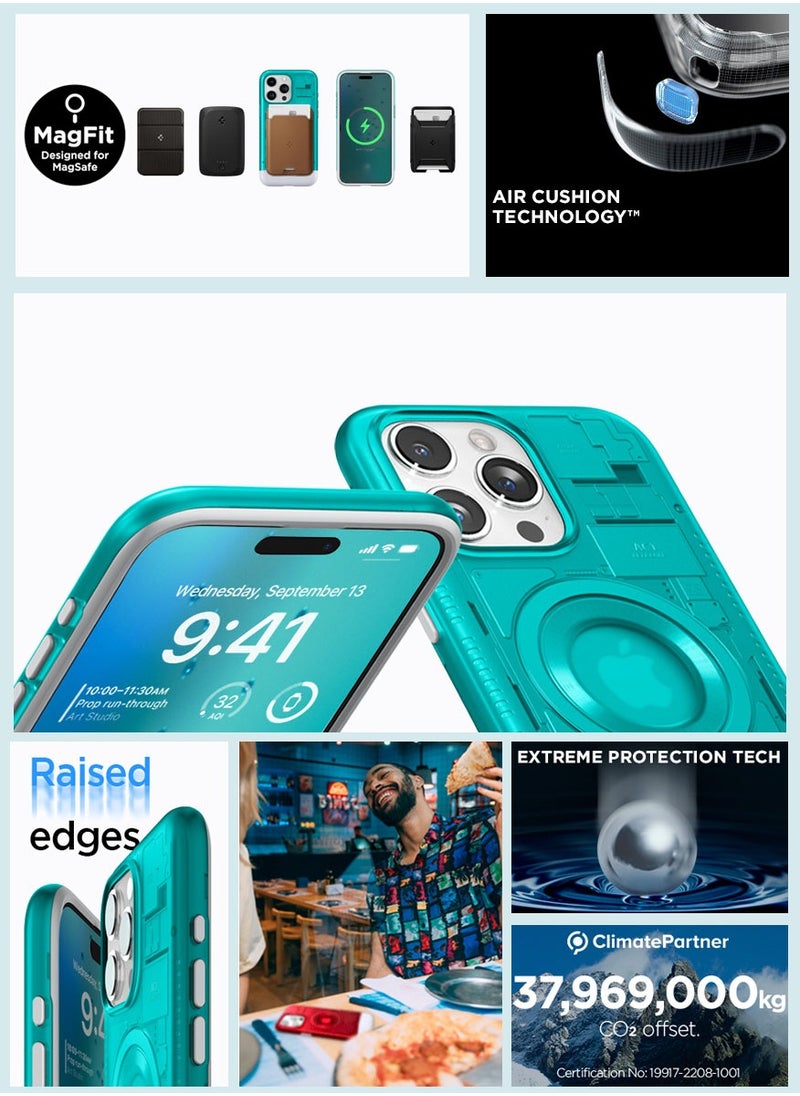 Spigen - غطاء حماية كلاسيكي C1 MagFit لهاتف iPhone 15 Pro Max مزود بتقنية MagSafe وتقنية الحماية القصوى - أزرق بوندي - Image 1