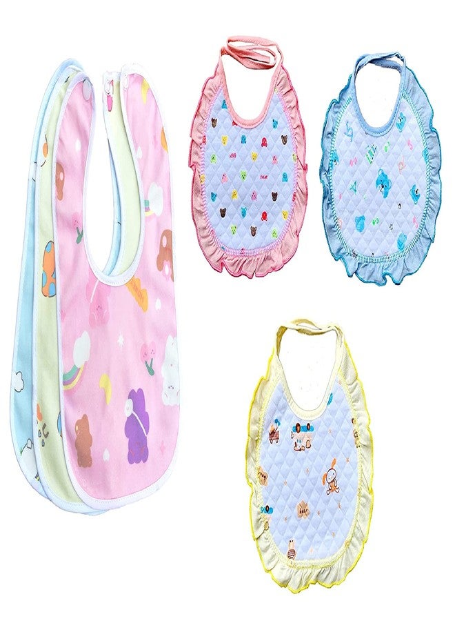 Ganpati Enterprises Baby Bibs 0-6 Months/Baby Bibs 6-12 Months/Baby Waterproof Bib/Baby Apron (Pack of 6-multi5) - Image 1