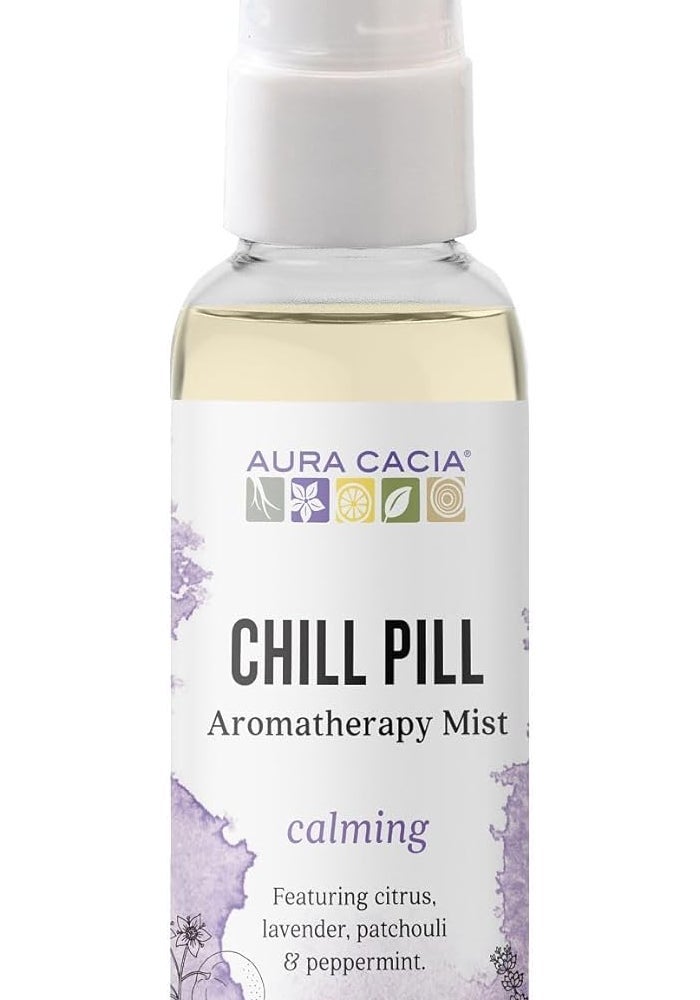 Aura Cacia Chill Pill Aromatherapy Mist - Calming Essential Oil Spray, 2 fl oz (59 ml) - Image 1