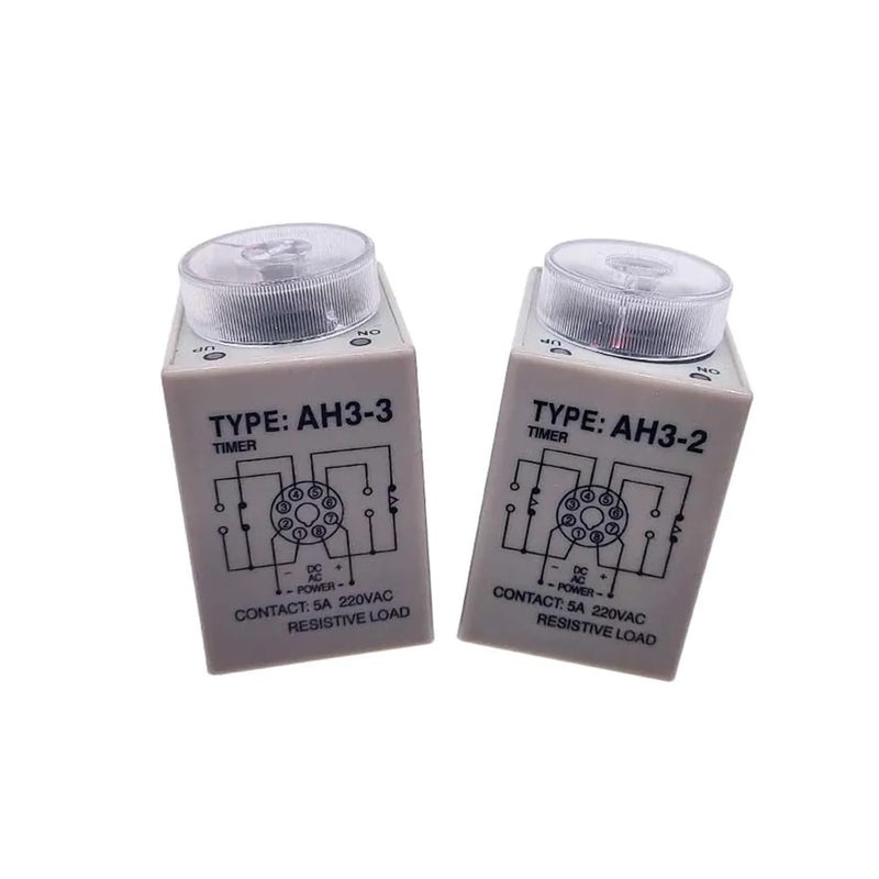 مرحل توقيت AH3-2 AC/DC عالمي غرزة سميكة مؤقت تأخير تشغيل الطاقة AH3-3 نطاق ضبط 0.1 ثانية-60 دقيقة مع قاعدة DC12V24V AC220V (AH3-2 0-3 ثواني) - Image 4