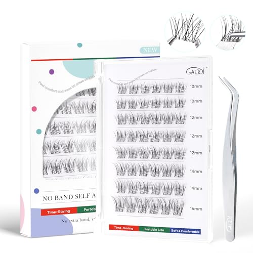 GAQQI Self Adhesive Eyelashes Clusters No Glue Lash Clusters 1016mm Wispy Natural Cluster Lashes No Band Press On Lashes More Comfortable Stronger Hold Lace - Image 1