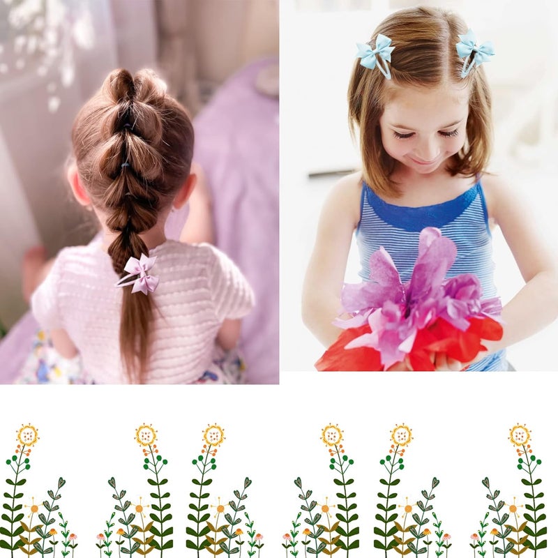BBgifts 40 قطعة مشابك شعر قابلة للانزلاق مع أربطة من قماش جروجرين بطول 2 إنش لمشابك شعر الأطفال الصغار والفتيات - Image 3