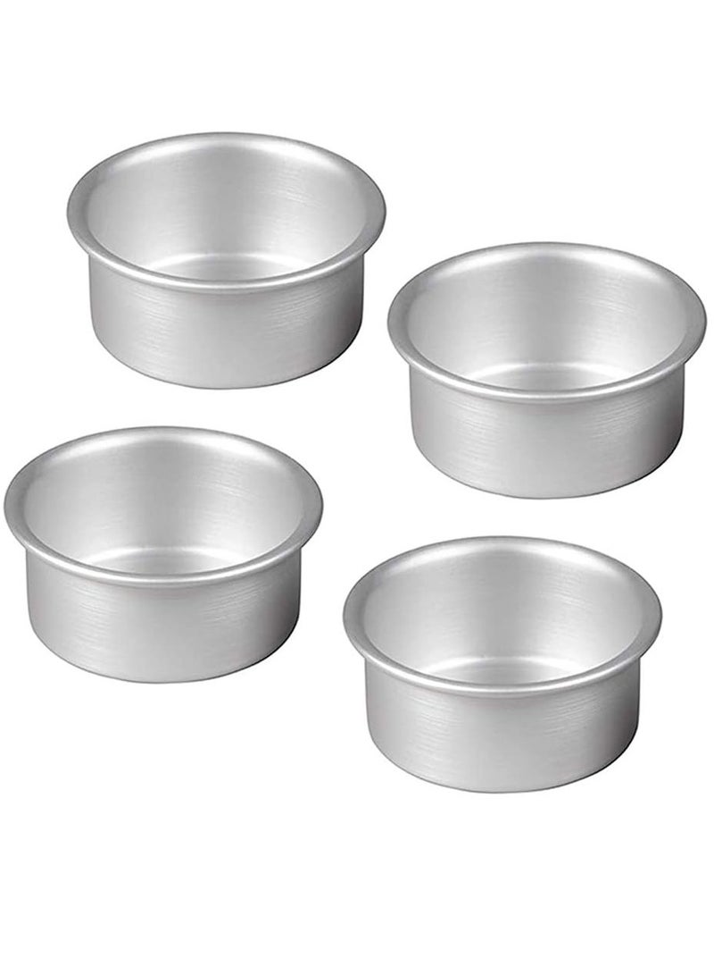 Mmmon 4 Pcs 4 Inch Round Cake Pan,Non-Stick Cake Baking Pans with Removable Bottom,Aluminum Cheesecake Pan Chiffon Cake Mould - Image 1