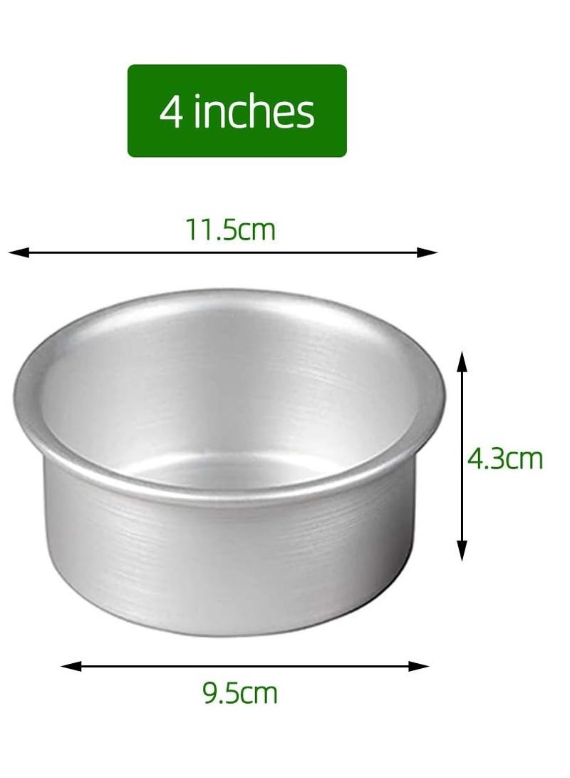 Mmmon 4 Pcs 4 Inch Round Cake Pan,Non-Stick Cake Baking Pans with Removable Bottom,Aluminum Cheesecake Pan Chiffon Cake Mould - Image 2