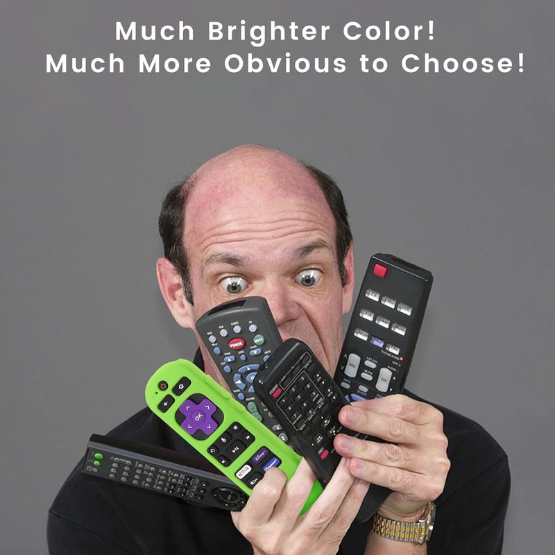 weishan غطاء بديل لجهاز التحكم عن بعد Glow Green لجهاز Roku الصوتي وحدة التحكم الرسمية RCA1R RCGZ1 يتوهج في الظلام غلاف سيليكون مع حبل لجهاز Roku وأجهزة الصوت والتلفزيون - Image 5