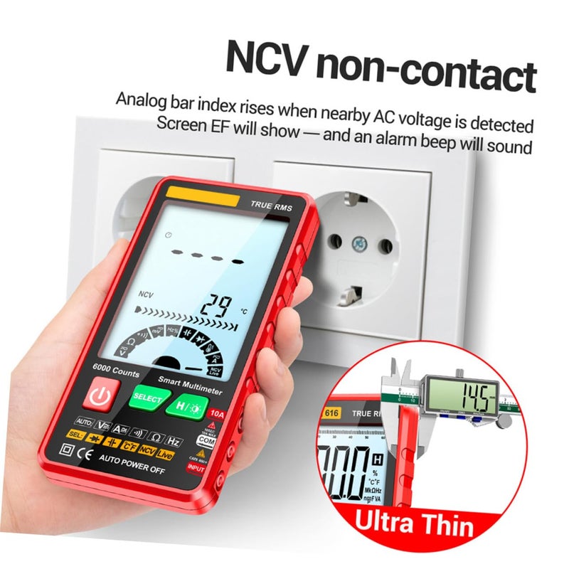 Operitacx مقياس رقمي متعدد AC DC فولتميتر اختبار السعة درجة الحرارة شاشة LCD إضاءة خلفية إيقاف تلقائي للطاقة - Image 4