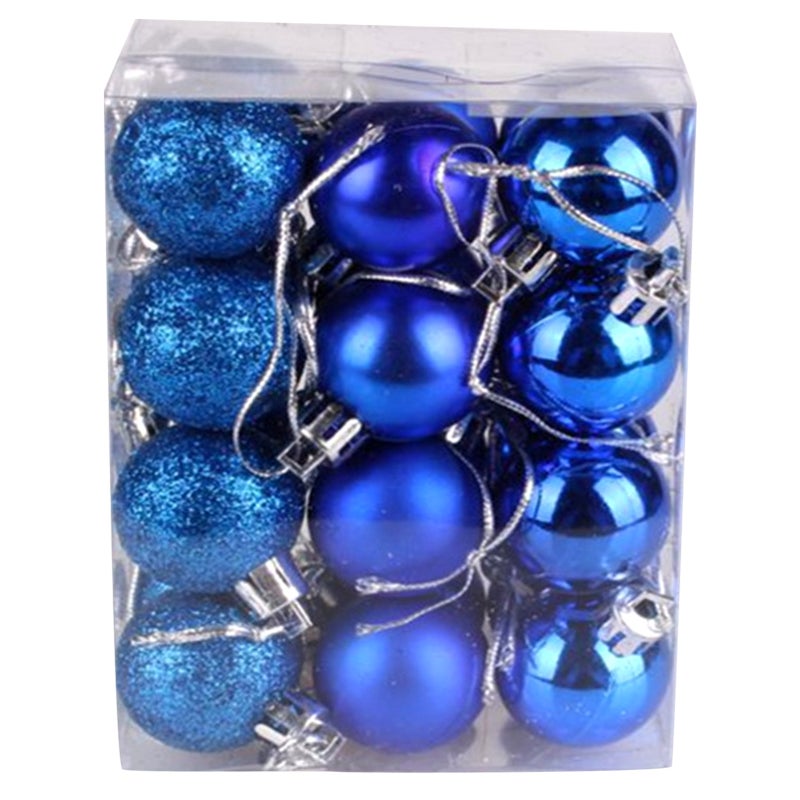 24PCS Christmas Balls Set 3cm Christmas Pendant Decorative Balls Christmas Tree Shatterproof Ornaments Ball for Christmas Trees Wedding Party Home Decoration - Image 1
