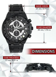 JoeFox Men Watch with Date Business Watch for Male Luminous Quartz Men's Watch Waterproof with Stainless Steel Strap Stopwatch Timing Function  - Image 2