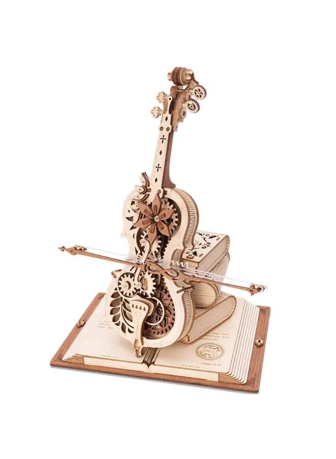 Handcrafted 3D Wooden Cello Music Box Creative Gift For Christmas And Special Occasions - Image 1