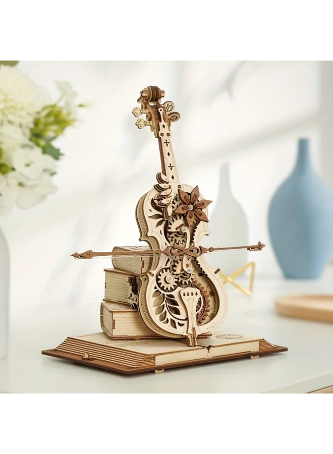 Handcrafted 3D Wooden Cello Music Box Creative Gift For Christmas And Special Occasions - Image 5
